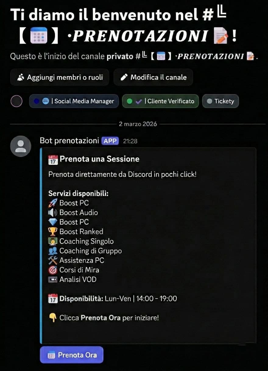 Prenota una sessione